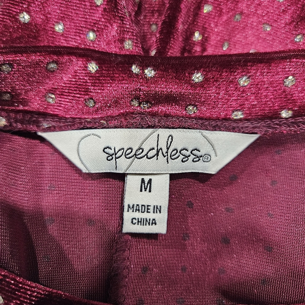 Speechless Burgundy Velvet Long Sleeve Dress - Picture 5 of 9